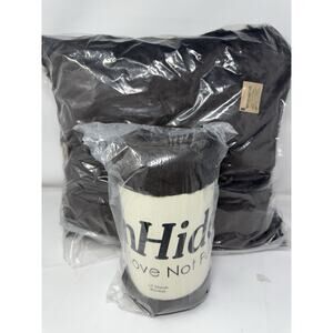 Unhide Faux Fur Bundle New Small Blanket And 20x20 Chocolate Pillow -Ship Fast